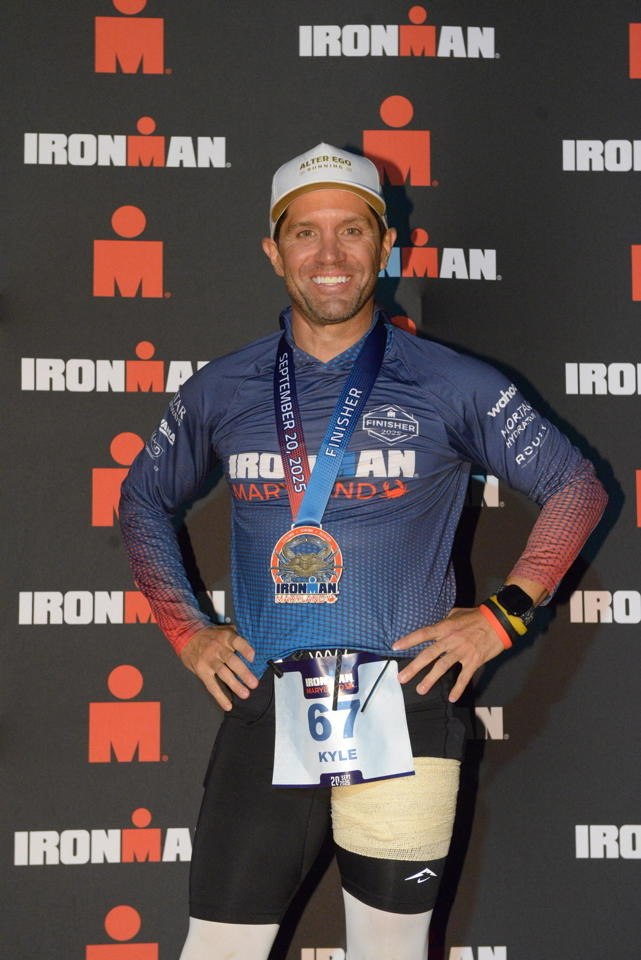 Kyle Wiggs racing at Ironman Maryland